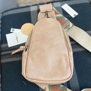 Anthropologie, Crossbody Bag, Dusty Pink, Adjustable Strap